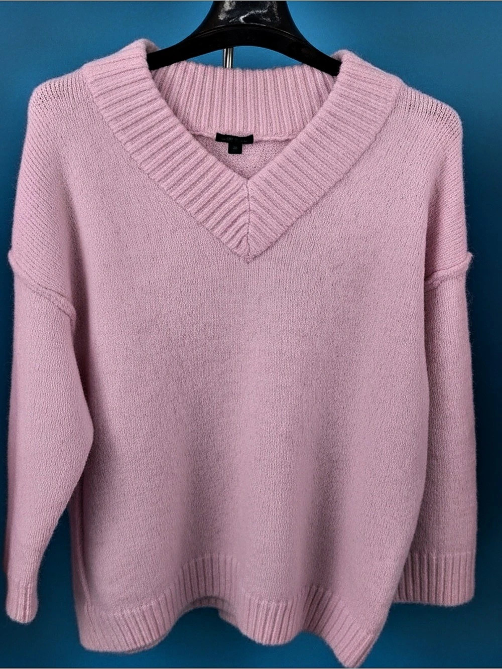 🌸 Wild Fable Pink Oversized V-Neck Fuzzy Knit Pullover Sweater Size Xl 🌸